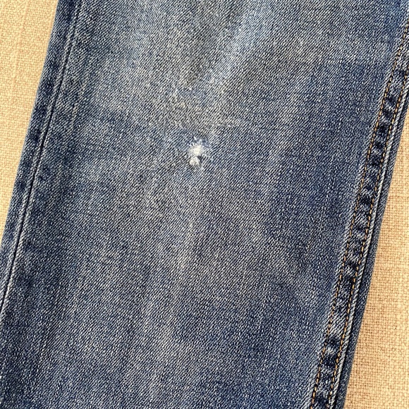Rag & Bone Dre Raw Hem Mid-Rise Skinny Boyfriend Jeans in Coopers Blue - Size 28 - Picture 11 of 12